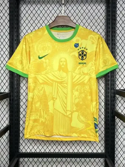2024 Brazil Special Edition Yellow Soccer Jersey