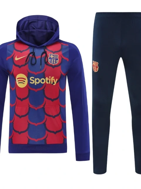 24/25 Barcelona Hoodie Red and Blue