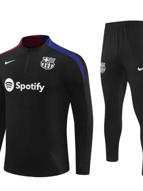 24/25 Barcelona Long Sleeve Black Training Suit