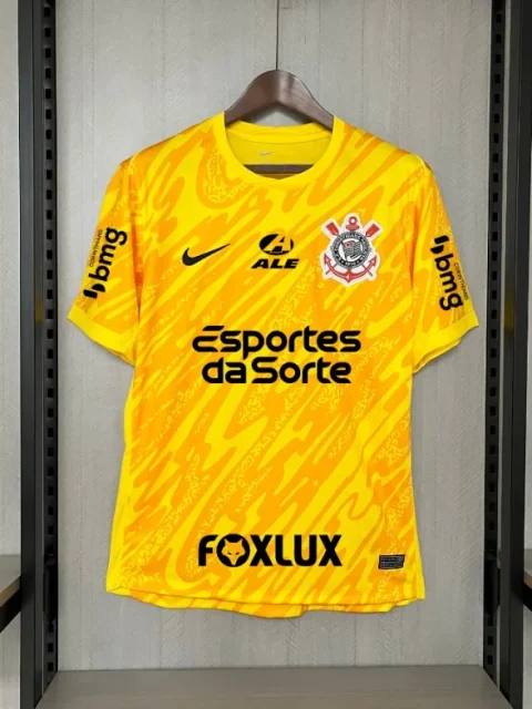 24/25 Corinthians Yellow Soccer Jersey + All sponsors