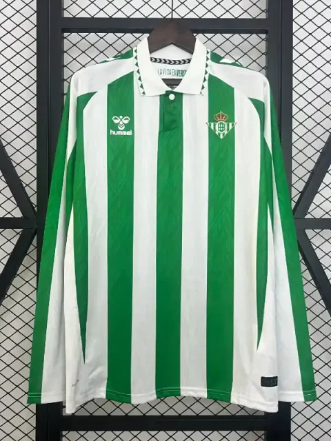 24/25 Real Betis Long Sleeve Soccer Jersey Home