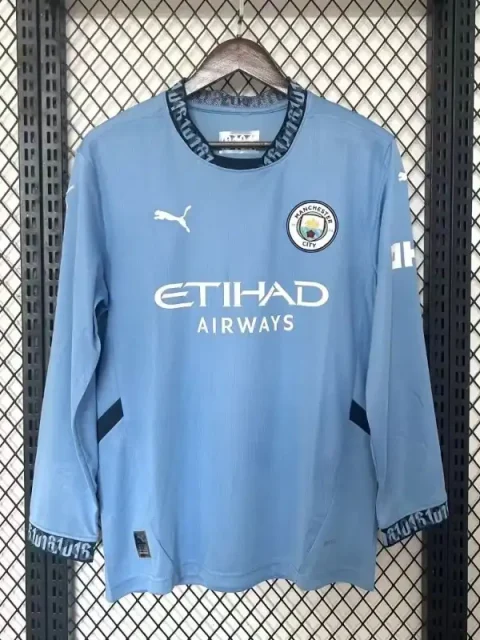 24/25 Manchester City Long Sleeve Soccer Jersey Home