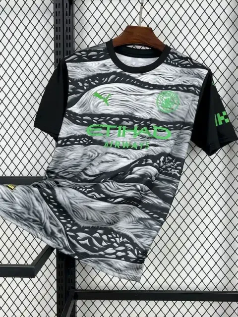 25/26 Manchester City Black and Gray Concept Version Soccer Jersey