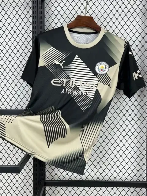 25/26 Manchester City Black and Yellow Concept Version Soccer Jersey