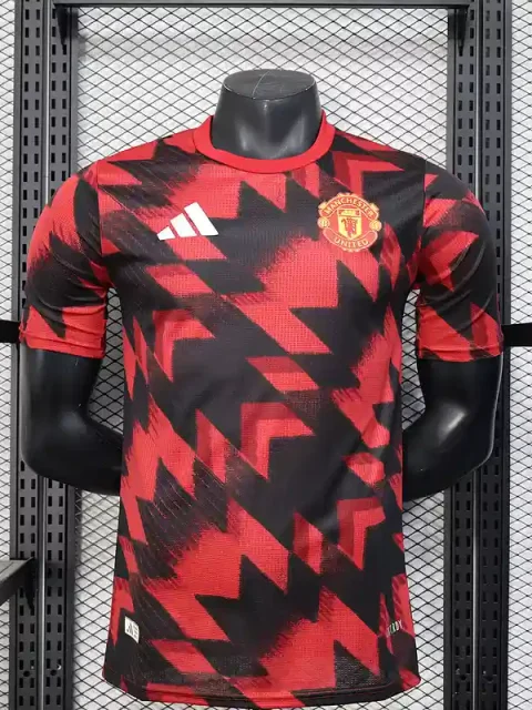 25/26 Player Version Manchester United Red and Black Training Suit