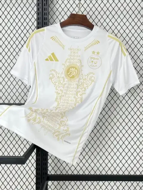 2024 Algeria White Gold Soccer Jersey