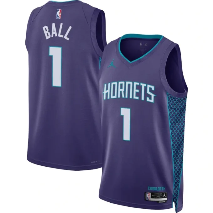 2022-23 Charlotte Hornets LaMelo Ball #1 Jersey - Image 3