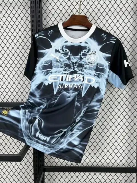 25/26 Manchester City Black and Blue Concept Version Soccer Jersey