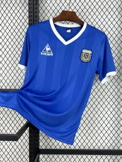 Retro 1986 Argentina Soccer Jersey Away