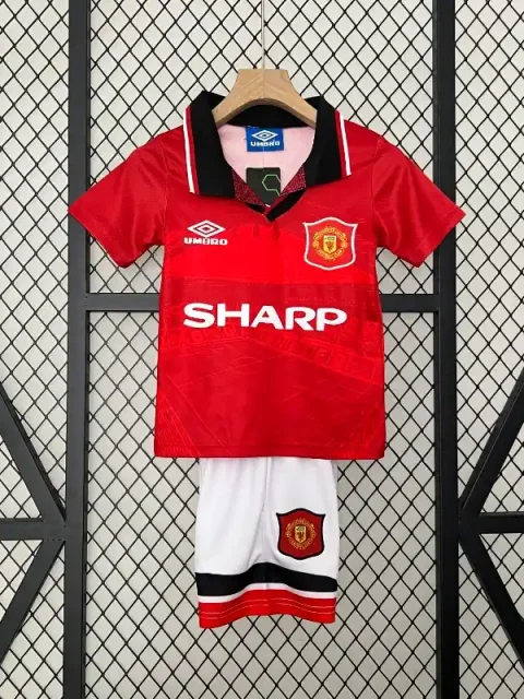 Retro 1994-96 Kids Manchester United Soccer Jersey Home