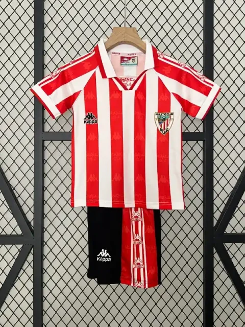 Retro 1995-97 Kids Athletic Bilbao Soccer Jersey Home