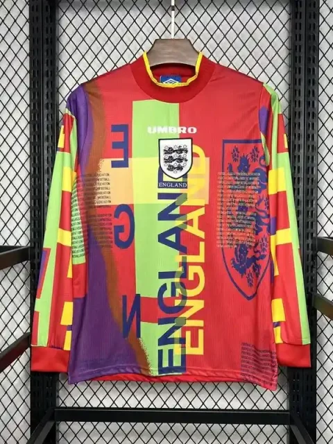 Retro 1996 England Goalkeeper Long Sleeve Soccer Jersey
