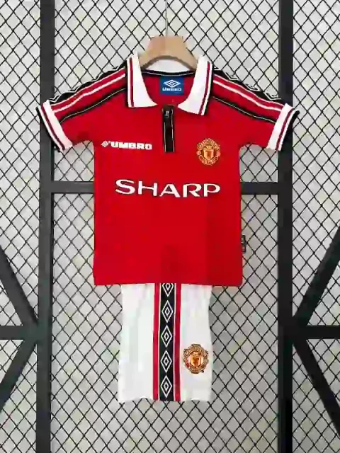 Retro 1998-99 Kids Manchester United Soccer Jersey Home