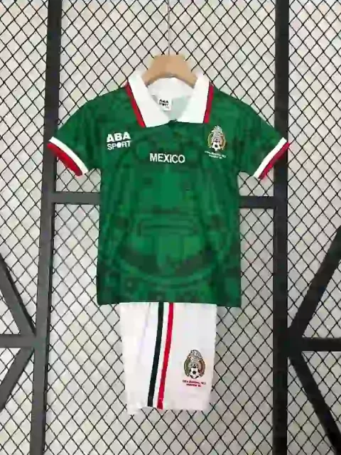 Retro 1998 Kids Mexico Soccer Jersey Home
