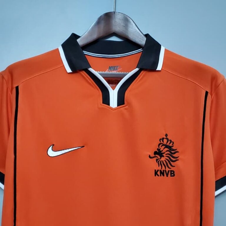 Retro 1998 Netherlands Soccer Jersey Home - Image 2