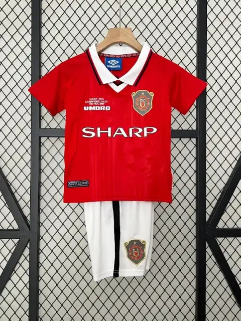 Retro 1999-00 Kids Manchester United Soccer Jersey Home