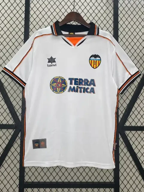 Retro 1999-00 Valencia Soccer Jersey Home
