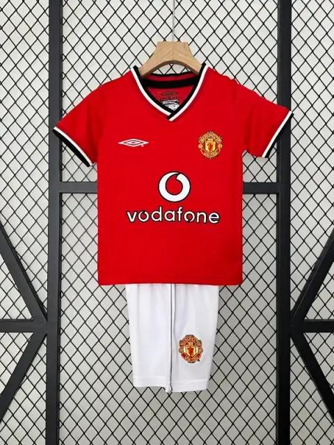 Retro 2000-01 Kids Manchester United Soccer Jersey Home