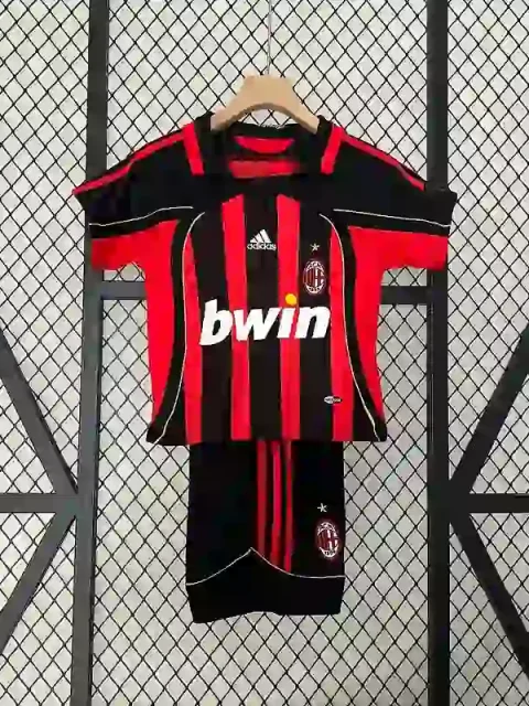Retro 2006-07 Kids AC Milan Soccer Jersey Home