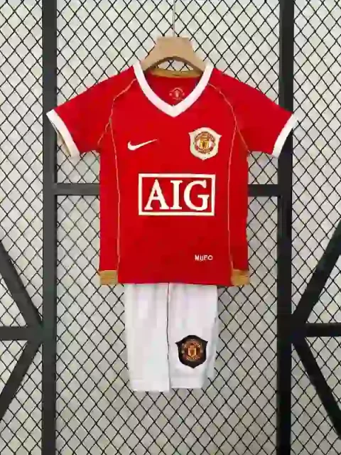 Retro 2006-07 Kids Manchester United Soccer Jersey Home