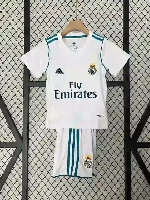 Retro 2017-18 Kids Real Madrid Soccer Jersey Home