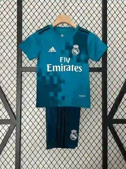 Retro 2017-18 Kids Real Madrid Soccer Jersey Third Away