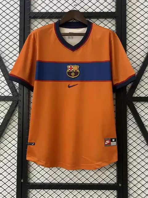 Retro 1998-99 Barcelona Soccer Jersey Second Away