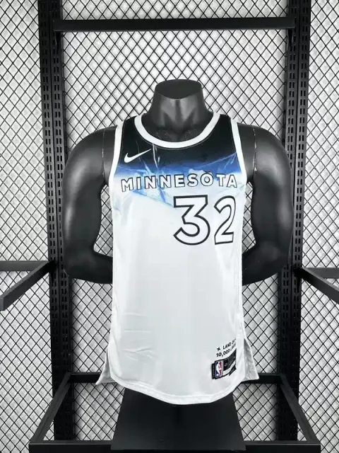 2025 Minnesota Timberwolves Karl-Anthony Towns #32 White City Edition Jersey