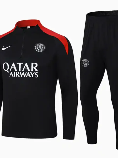 24/25 PSG Black Paired With Red Track Jacket