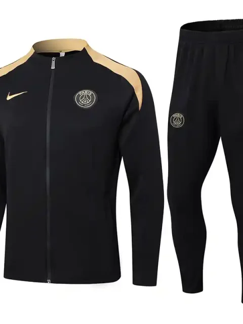 24/25 PSG Black Paired With Glod Track Jacket