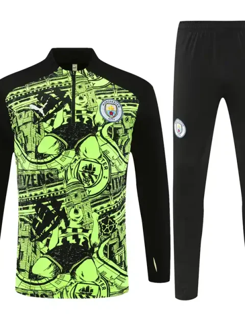 24/25 Manchester City Fluorescent Green Camouflage Style Track Jacket